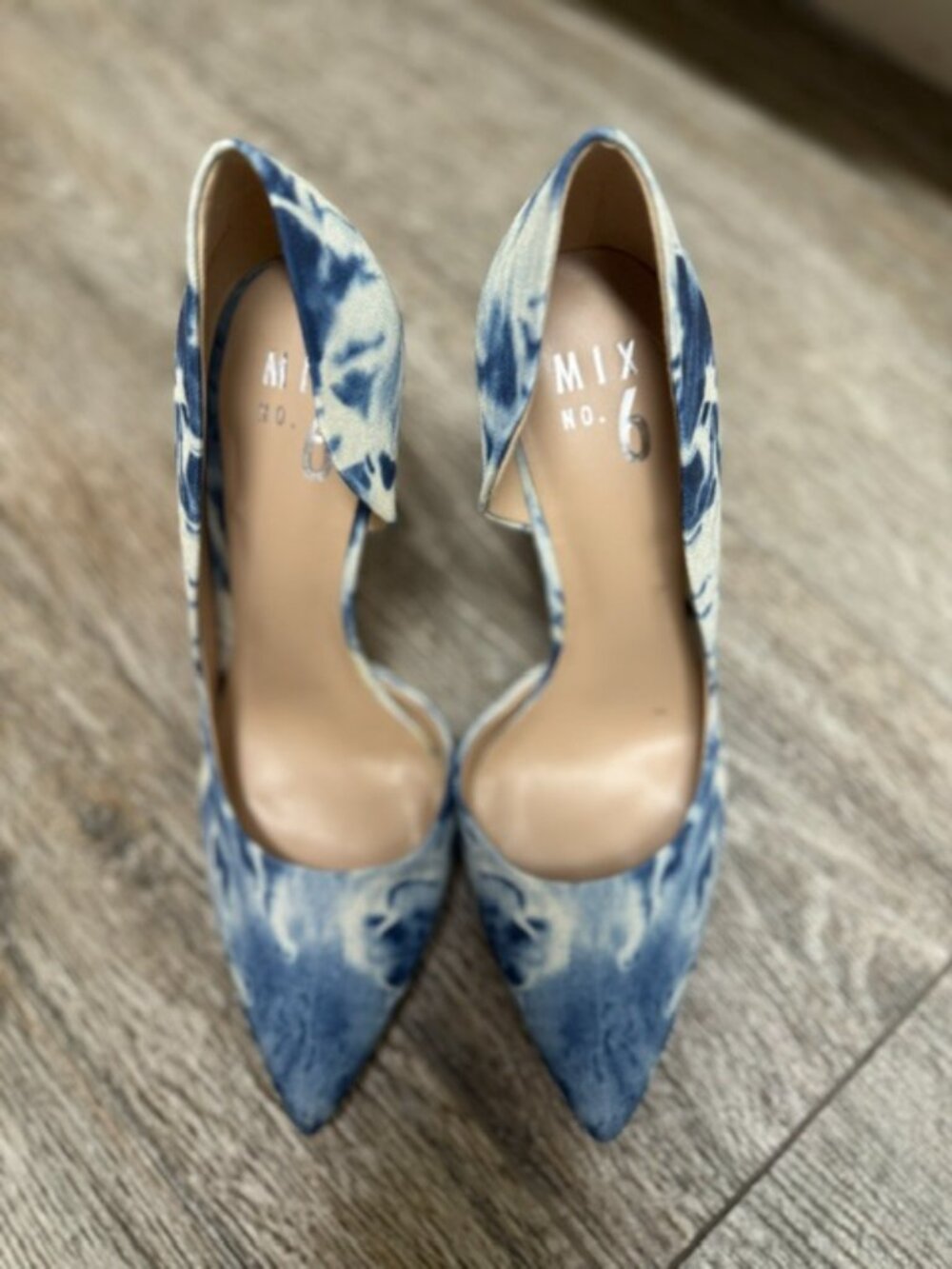 Mix No. 6. Aradowia D'Orsay Pump Blue & White Tie-Dye Size 6 - Picture 3 of 4